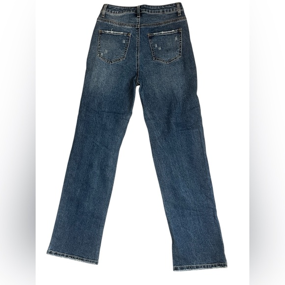 High Rise Distressed Blue Jeans - Picture 5 of 7